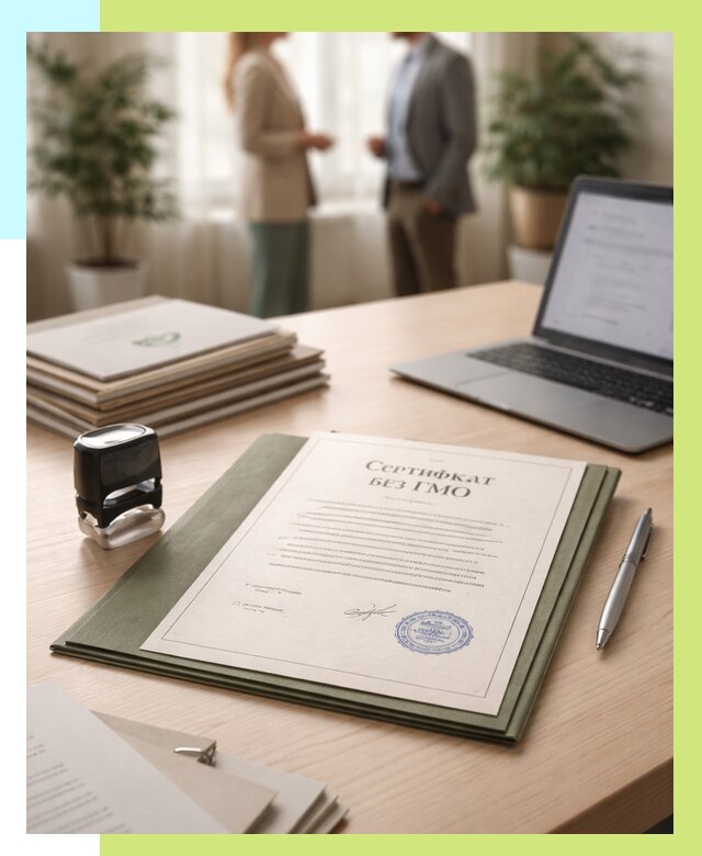 Сертификат без ГМО в Тынде от 7708 р. оформить срочно Алешин-Тнд